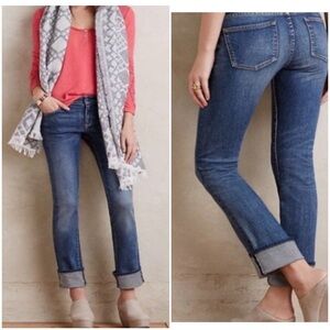 Anthropologie Blue Straight Leg Jeans with Timeless Style